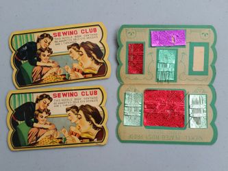 3 vintage sewing club needle packs