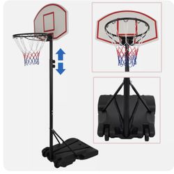 Portable Adjustable Basketball System Hoop Backboard Yard Outdoor Kids Sports