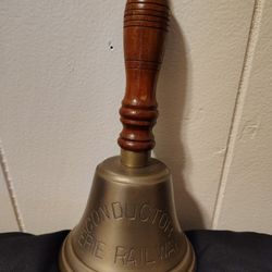 Beautiful 9" Erie Railway Brass Conductor Bell. Very loud