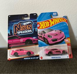 Hot Wheels pink Porsches