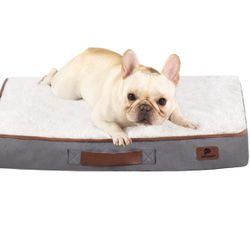 Brandnew  Dog Bed-Memory Foam Dog Bed for Large Size Dogs, Dog Bed for Crate with Waterproof Replacement Washable Cover, Soft Comfortable Fluffy Faux 