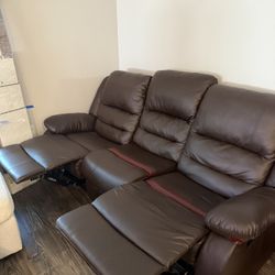 Leather Recliner Sofa