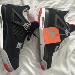 Air Jordan 4 Men's Sneakers Retro OG Mid Bred 2019, Size 10 1/2 