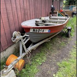 12’ Aluminum Boat And Trailer 