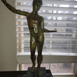 GREEK GOD APOLLO BRONZEMARBLE STATUE