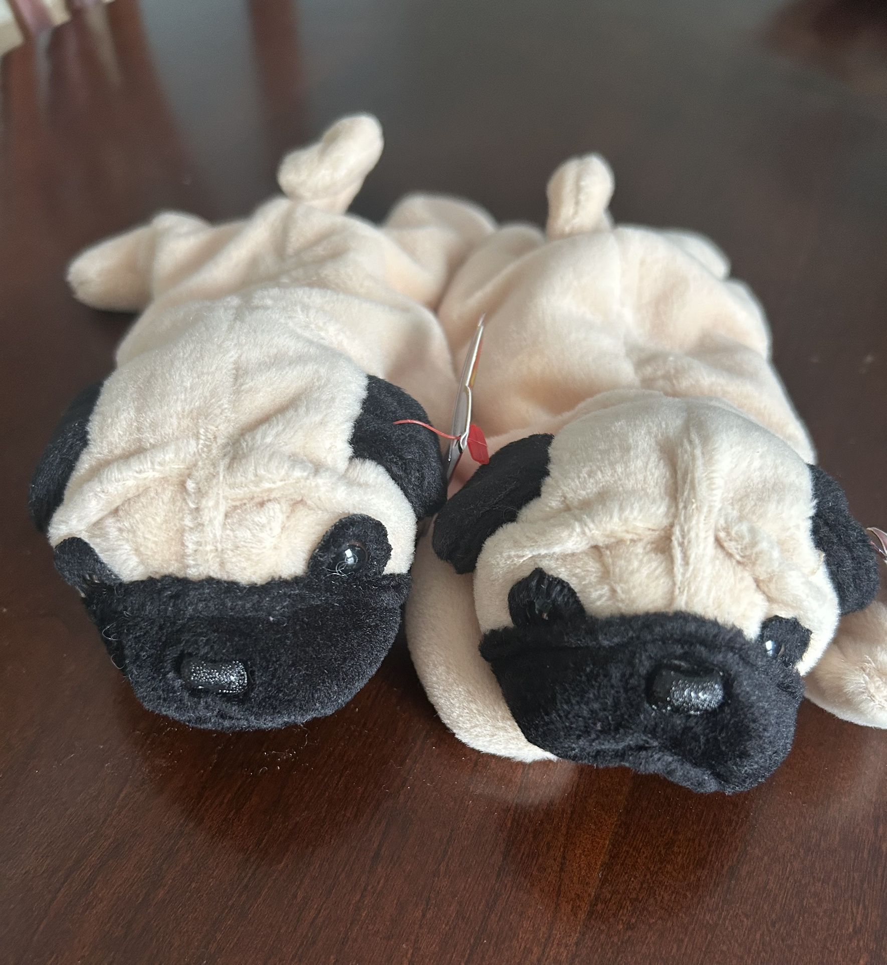 Pugsly #4106 Ty Beanie Baby Set Of 2