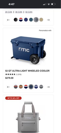 Large White Hard Cooler with Drain Plug