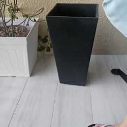 Tall Black Tapered Square Planter