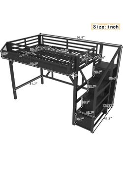 Queen size loft bed frame, brand new Bellemave