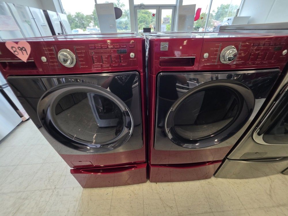 Kenmore Front Load Washer And Electric Dryer Set With Pedestal Used 90day's Warranty