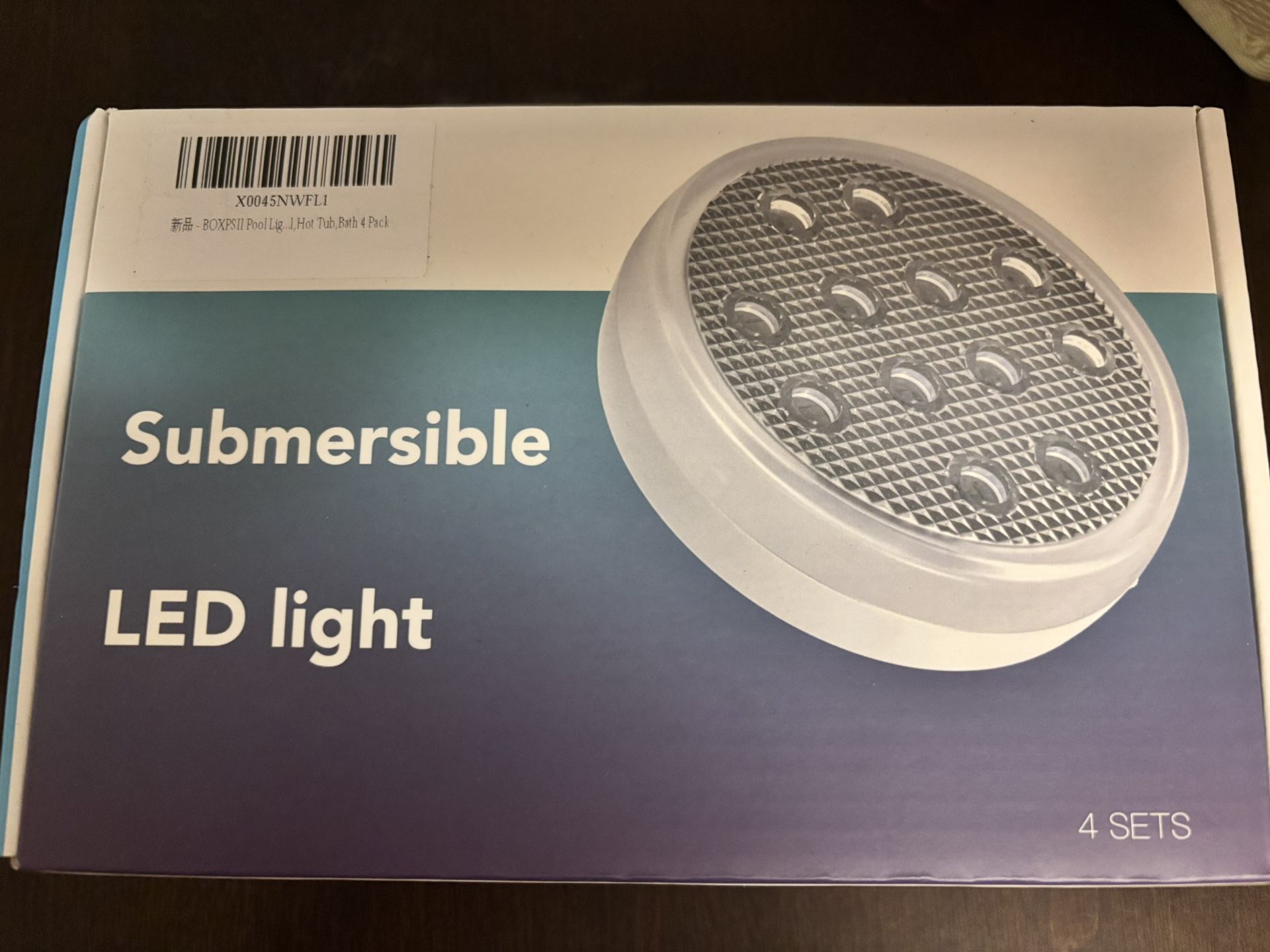 IIQ 4 Pack Submersible LED Lights w/Remote Multicolor Underwater Pool Lights