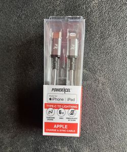 POWERXCEL 6FT TYPE C TO LIGHTNING CHARGE & SYNC CABLE