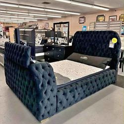 Black Color King Or Queen TV Lift Bedframe