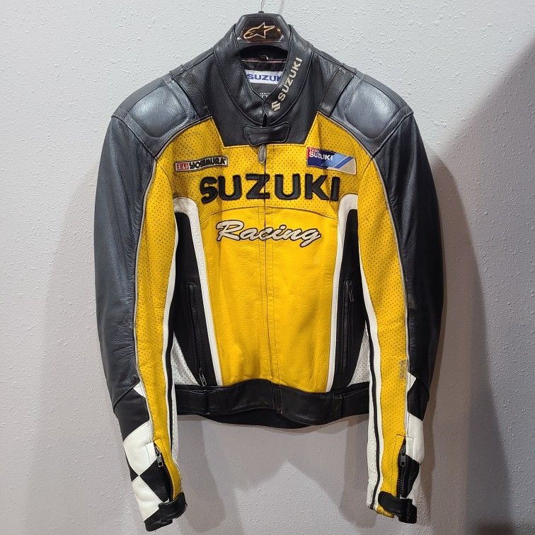 Suzuki Leathet Jacket Black Yellow Men Size 40 Motorcycle Racing GSXR for Sale in Downey CA OfferUp