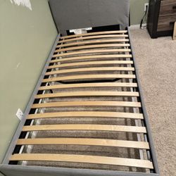 Ikea Upholstered bed frame, Vissle dark gray, Twin