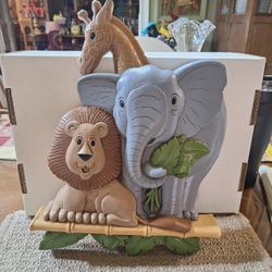 RETRO HOME INTERIORS SAFARI MOLDED NURSERY WALL DECOR
