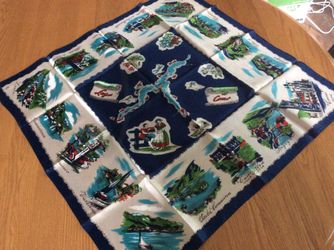 Vintage souvenir scarf from Lake Como Italy