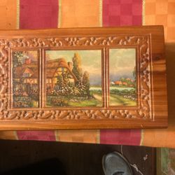 Large Mid Century Cedar Jewelry Box