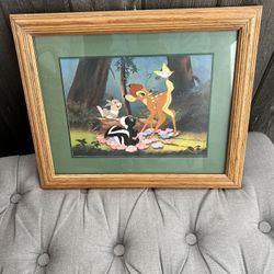 Vintage Disney lithograph framed