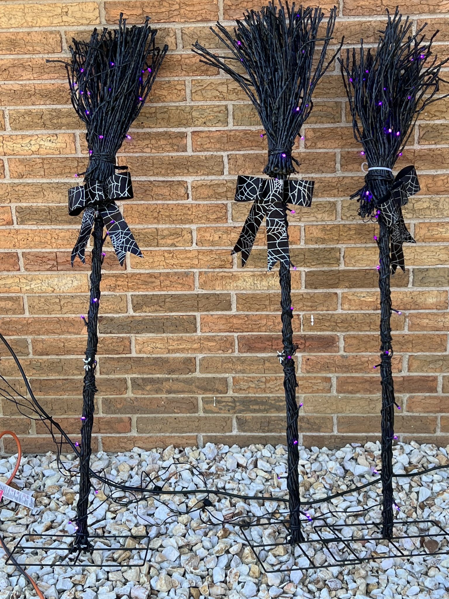 3 Led Color changing Broomsticks 4ft / Halloween / Christmas