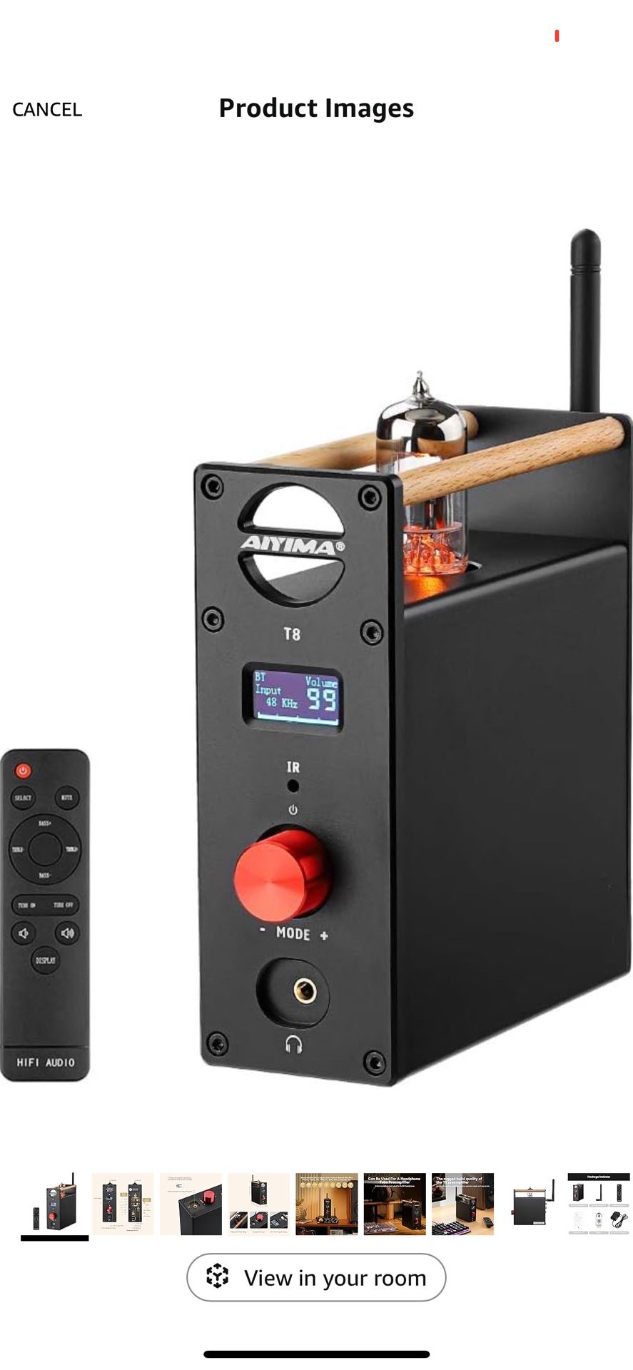 AIYIMA T8 6N3 Digital Tube Preamplifier Bluetooth 5.0 Hi-Fi Headphone Preamp Decoder Preamp PC-USB DAC APTX for Home Wireless Receiver Audio Stereo Am