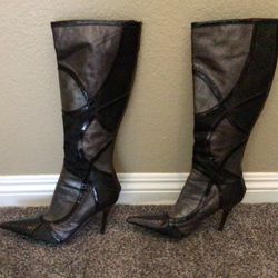 Aldo Vero Cuoio High Heal Leather Black Boots 