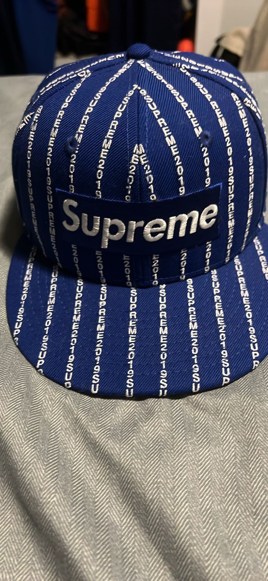 Supreme Hat 2019 Text Stripe New Era 