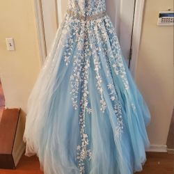 Special Price Party Dress Blue Color New Size 8 High Quality 