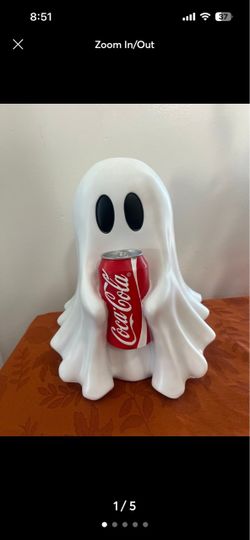 Halloween Ghost Holding a Coca- Cola Can Decor