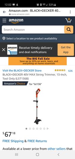 BLACK+DECKER 40V MAX String Trimmer, 13-Inch, Tool Only (LST136B)