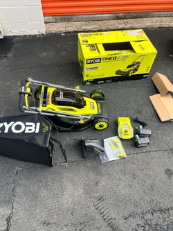 ONE+ HP 18V Brushless 16 in. Cordless Battery Walk Behind Push Lawn Mower with (2) 4.0 Ah Batteries and (1) Charger