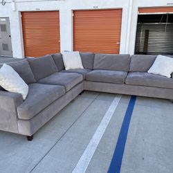 Large THICK 120”x120” Grey Soft Sectional 2pc Set
