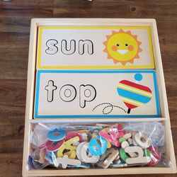 Wooden word building/vocabulary puzzles