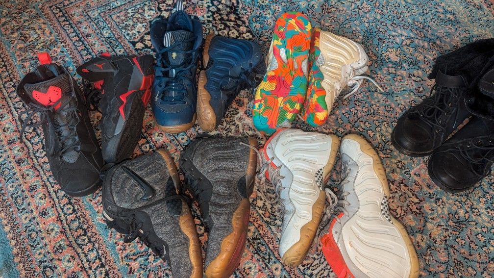 6 Pairs Of Shoes Nike Foamposites