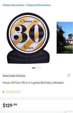 Cheers to 30 Years airblown inflatable illuminates day and night with 6 internal white LED lights