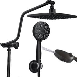 NEW - 10 Inch Rain Shower Head with Handheld Spray, 7-Function