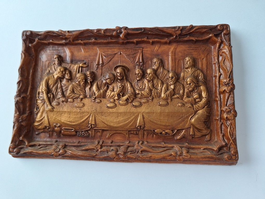 Vintage 1946 3D Relief Wall Plaque Depicting The Last Supper by Multi ...