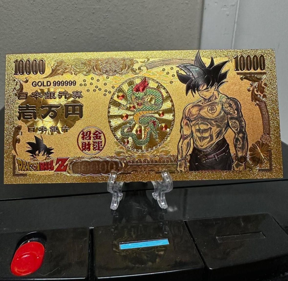 Ultra Instinct Goku (Dragon Ball Z) 24k Gold Plated Banknote