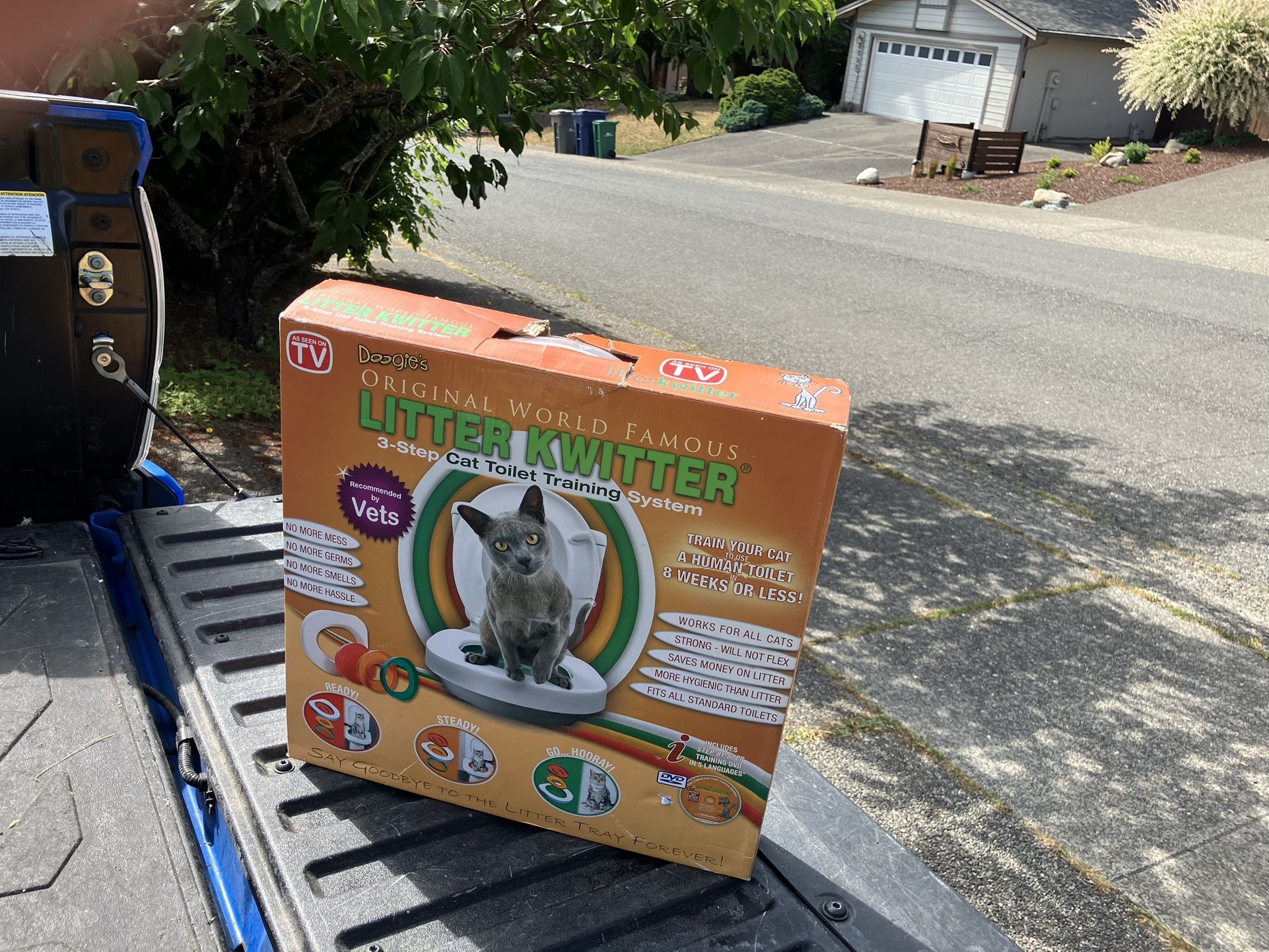 Cat Kitty Toilet Litter Box Teach Cat Kitty To Use the Toilet Litter Kwitter Brand New New Used Shown on Shark Tank
