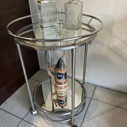 Adorable Mirrored Bar Cart