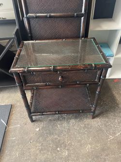 Nice 1 Bamboo and Reed nightstand with 2 drawers