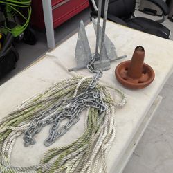 Two boat anchors and 80 ft of rope