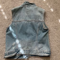 Distressed Denim Vest
