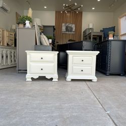 White Solid Wood Side table 