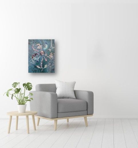 Flower Collage | Floral Wall Hanging | Original Art on Canvas | Home & Room Décor | "peel ii"