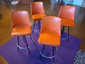 Retro Orange Stools set of 4