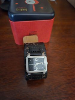 Fossil leather bamd watch