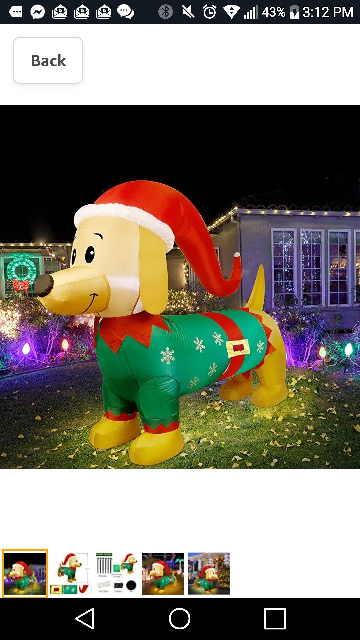Christmas Blowups Xmas Inflatables for Winter Holiday Outdoor Indoor Decorations 4.9FT Dachshund