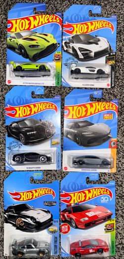 Hot Wheels HW Exotics Lot of 6 1:64 Diecast Cars Senna Chiron Vantage GTE
