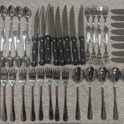 NEW Velaze 48-Piece Stainless Steel Silverware Set for 8 (Forks/Spoons/Knives) - $30